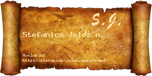 Stefanics Jolán névjegykártya
